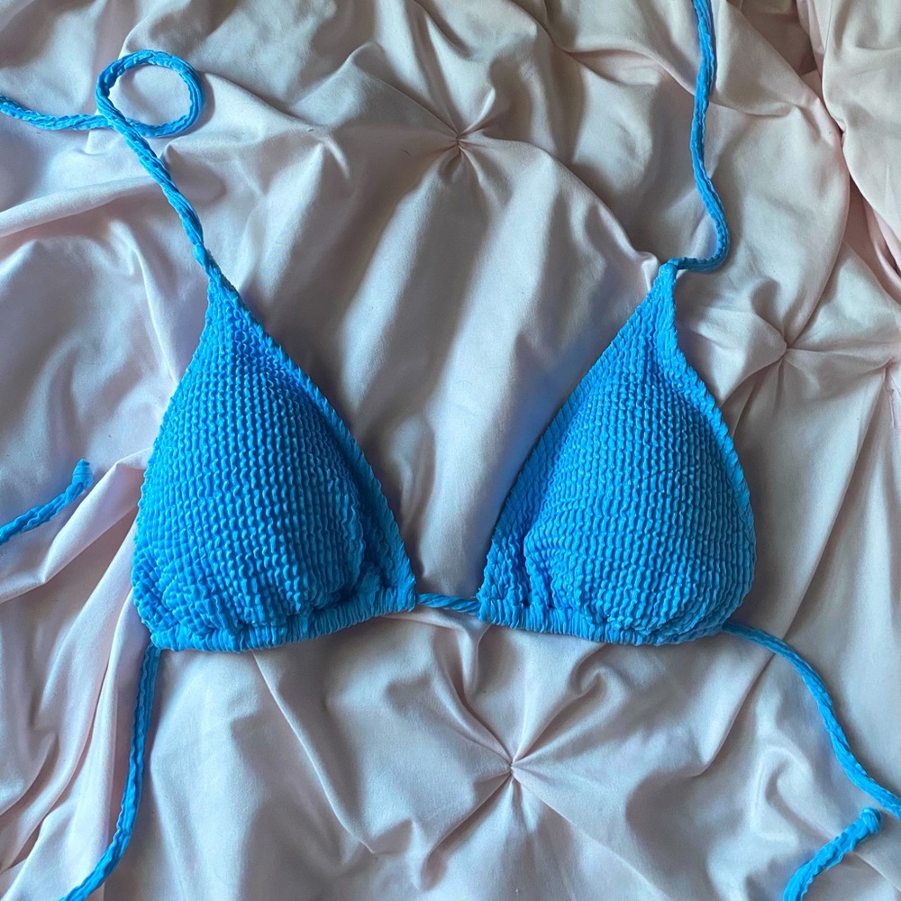 blue bikini top
